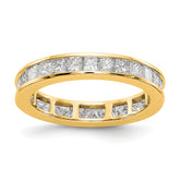 14k 2 carat Lab Grown Diamond VS+ F+ Princess Complete Channel Set Size 7 Eternity Band